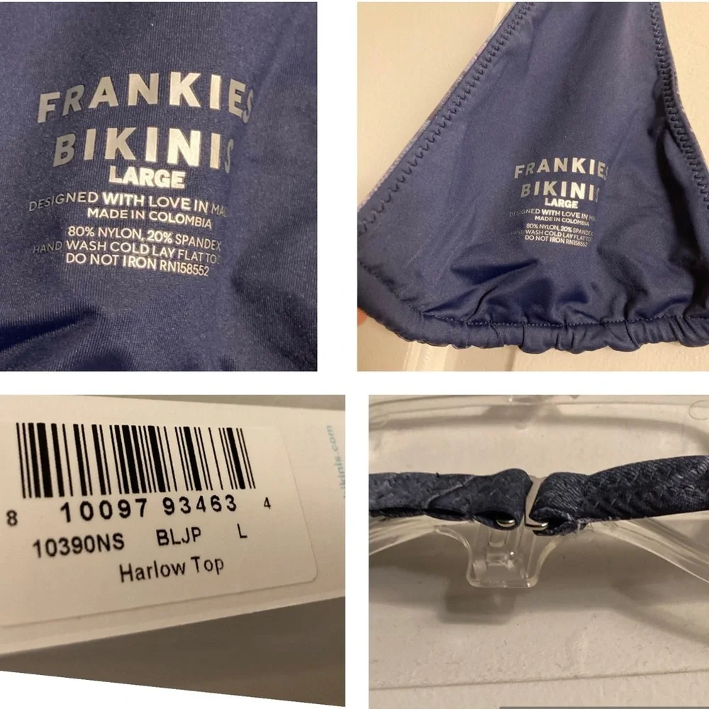 Frankies Bikini Halter Top and High Waist Bottom Set NWT